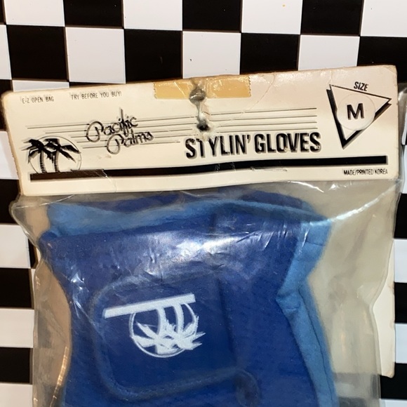 NOS Vintage and SUPER rare 80s Pacific Palms BMX Freestylin’ gloves.M.Royal Blue - Picture 16 of 16